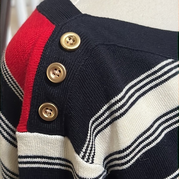 TALBOTS TRICOLOR BLOCK STRIPE SWEATER - Picture 5 of 11
